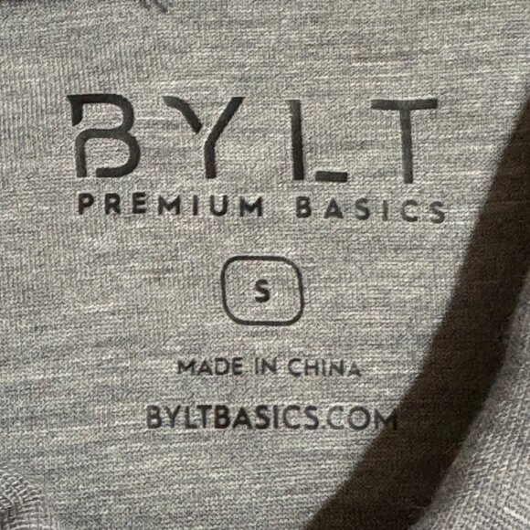 BYLT Comfort Wool Long Sleeve Drop Cut Polo Shirt Men's Small Fawn Gray - Picture 8 of 11